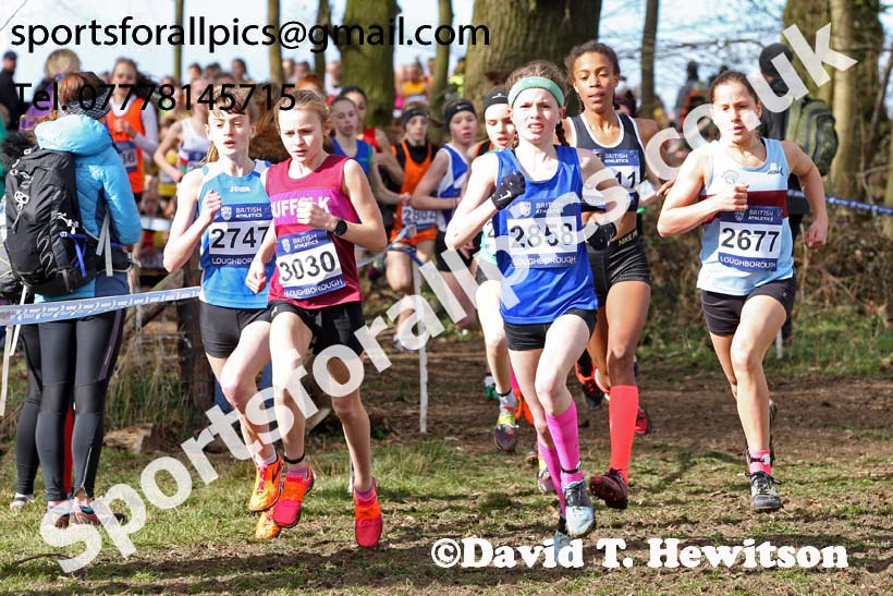 Girls under-13s 2019 British Athletics Inter Counties Cross Country, Prestwood Hall, Loughborough. Photo:  David T. Hewitson/Sports for All Pics